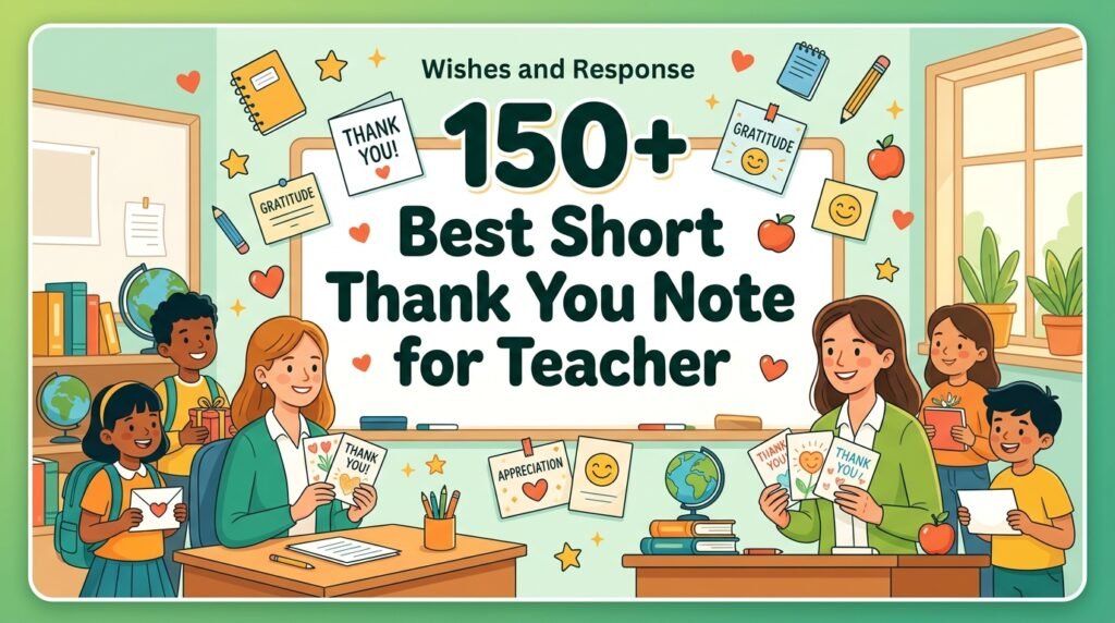 150+ Best Short Thank You Note for Teacher 1