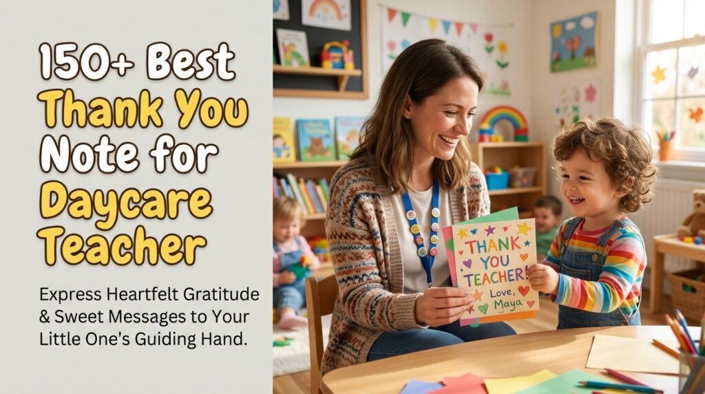 150+ Best Thank You Note for Daycare Teacher 2