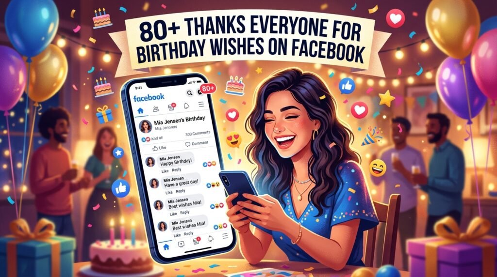 80+ Thanks Everyone for Birthday Wishes on Facebook 1