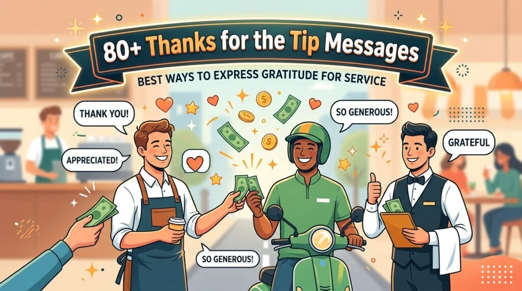 80+ Thanks for the Tip Messages 1
